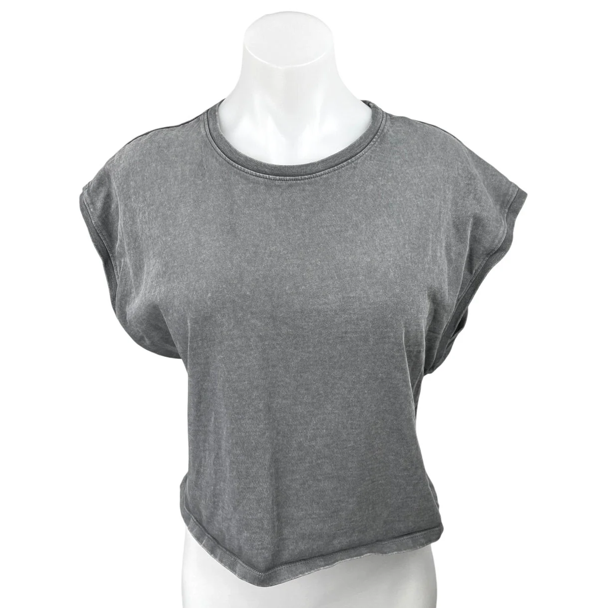 Zara Gray Drop Shoulder Crew Neck Casual Pullover Basic T Shirt Tee Top Size M