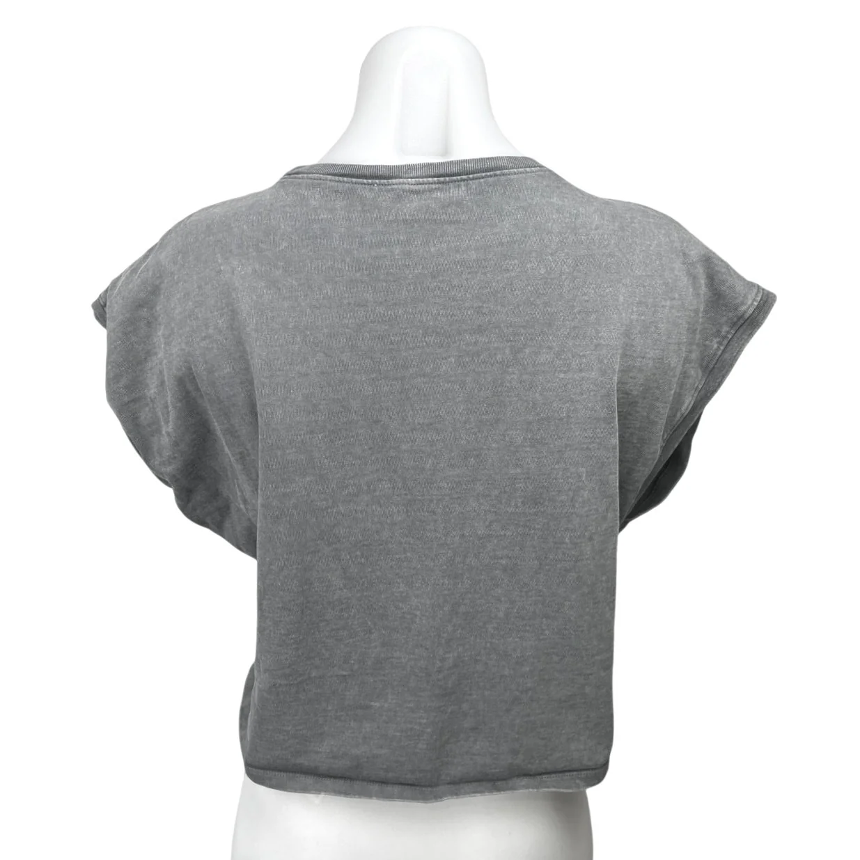 Zara Gray Drop Shoulder Crew Neck Casual Pullover Basic T Shirt Tee Top Size M - Image 2