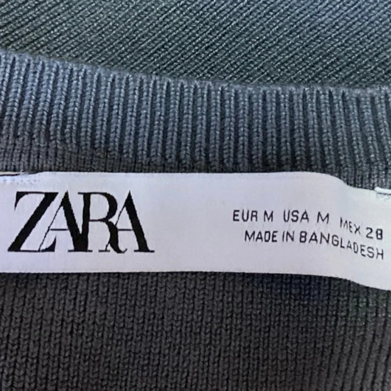 Zara Gray High Neck Ribbed Knit Sleeveless Racerback Crop Sweater Tank Top Sz M - Image 3