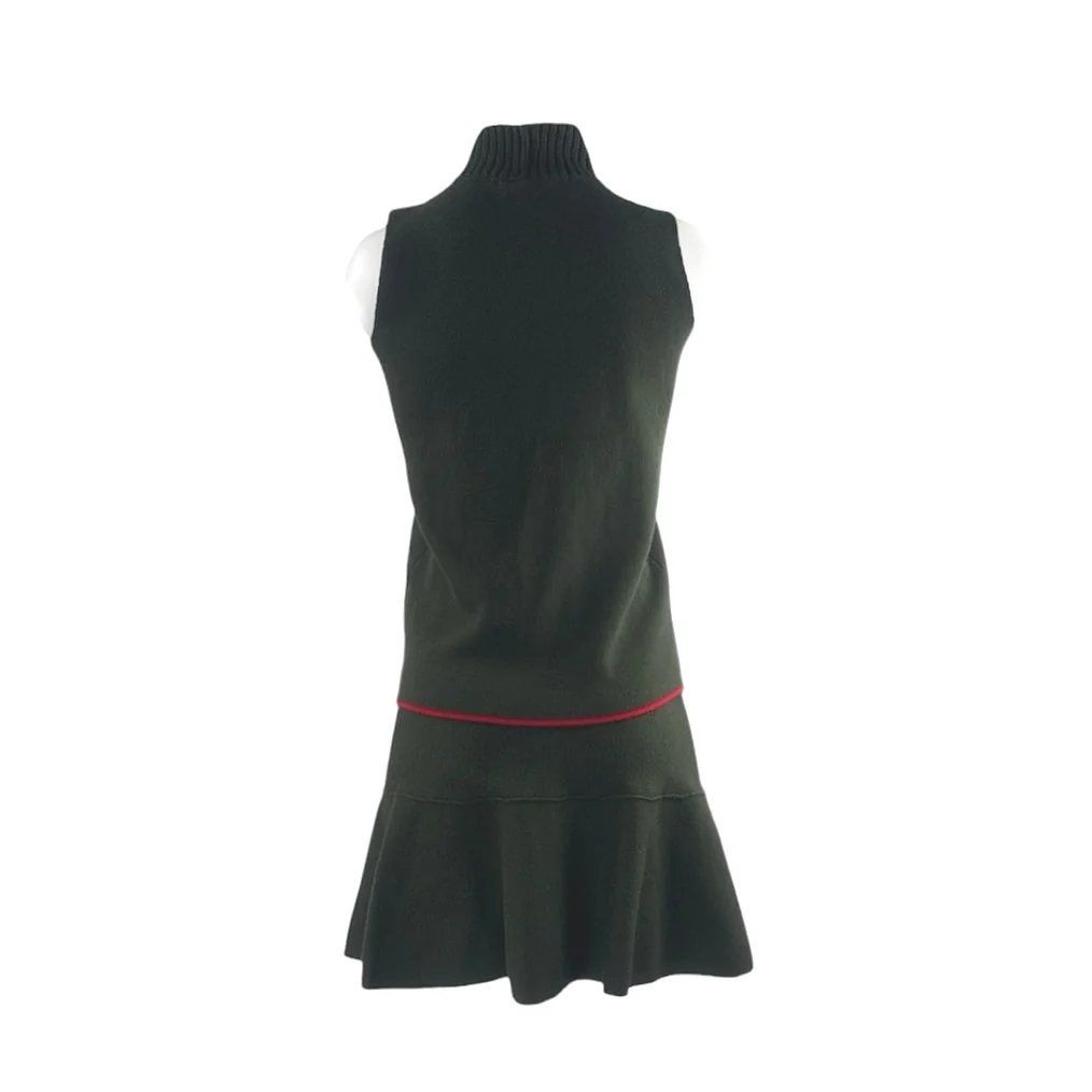 Zara Green Sleeveless Knit Tank Top & Mini Skirt Yoga Athletic Activewear Set S - Image 3