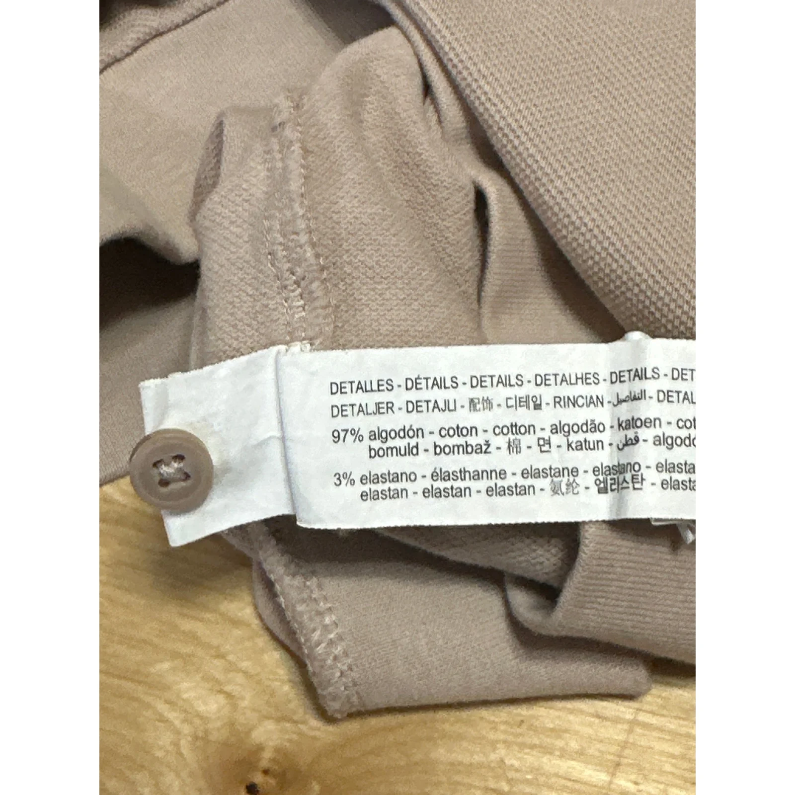 Zara Men's Beige Short Sleeve Collared Golf Pullover Knit Polo Shirt Top Size M - Image 4