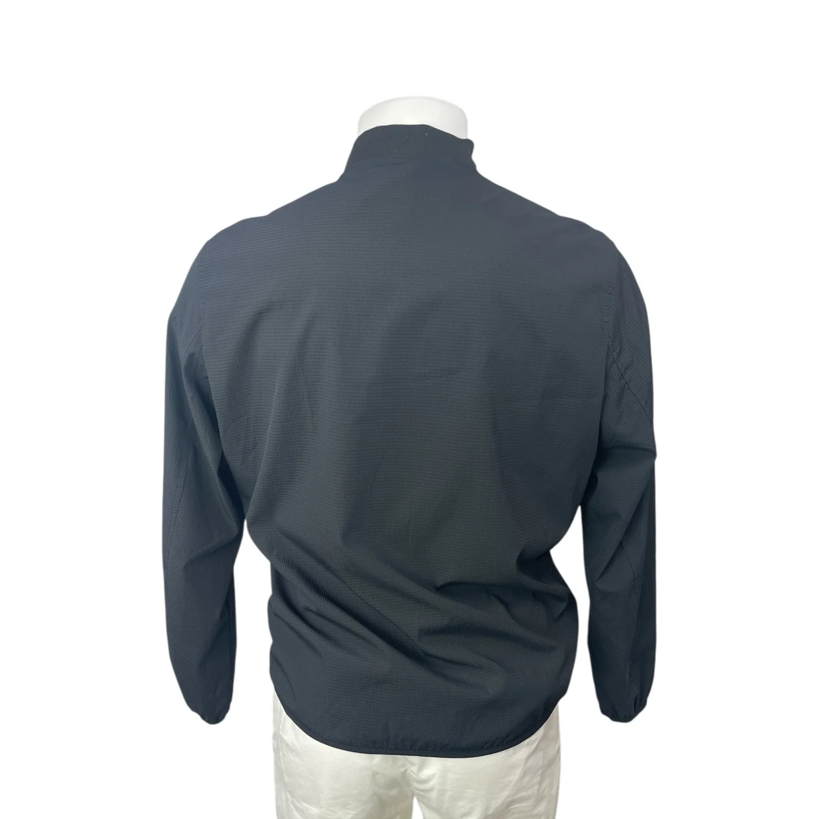 ZARA Mens Black Full Zip Long Sleeve Collar Bomber Windbreaker Coat Jacket Sz M - Image 2