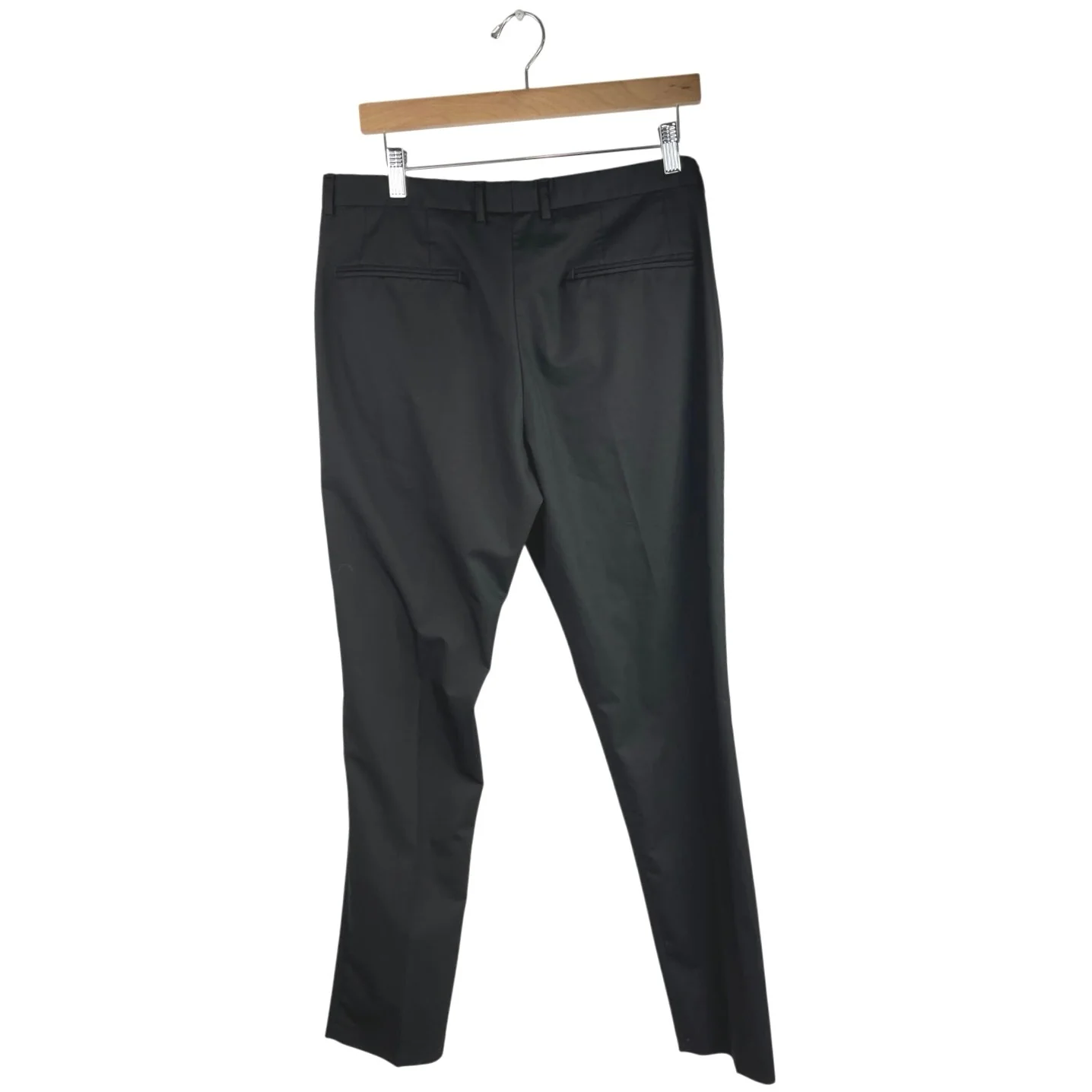 Zara Men's Black Mid Rise Career Straight Leg Trouser Dress Pants Size 34 - Image 2