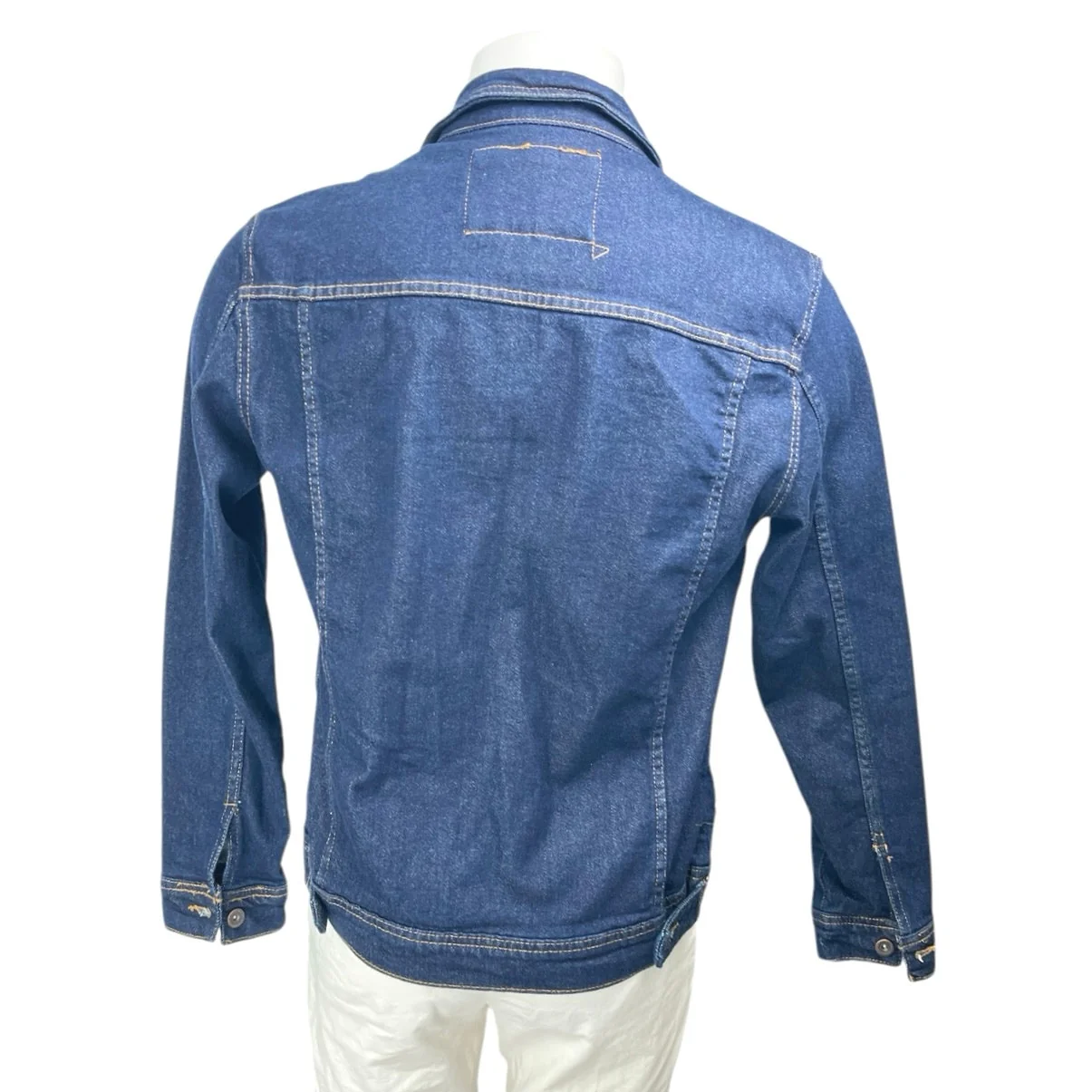 Zara Men's Blue Slim Fit Long Sleeve Button Down Chambray Denim Jean Jacket Sz L - Image 2
