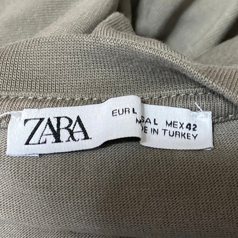 Zara Men's Gray Short Sleeve Crew Neck Slim Fit Casual Tee T-Shirt Top Size L - Image 3