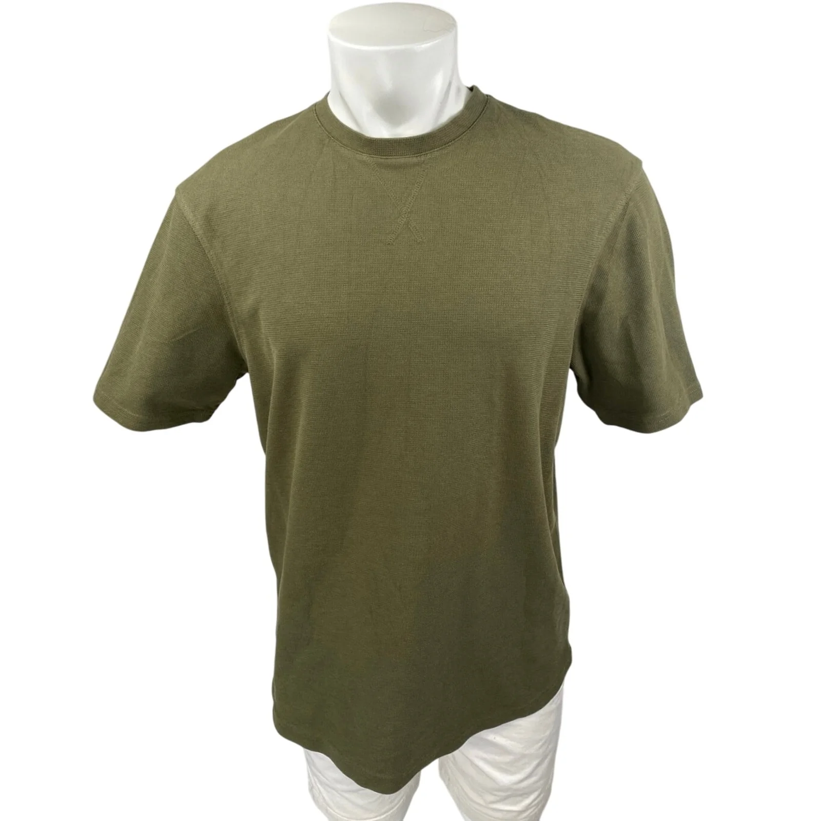 Zara Men's Olive Green Crewneck Short Sleeve Casual Basic Tee T-shirt Top Size M