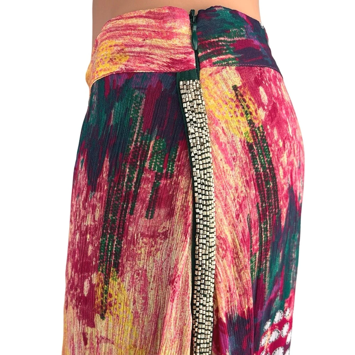 Zara Multicolor Peasant Gypsy Hippie Boho Straight High Waisted Maxi Skirt Sz S - Image 4