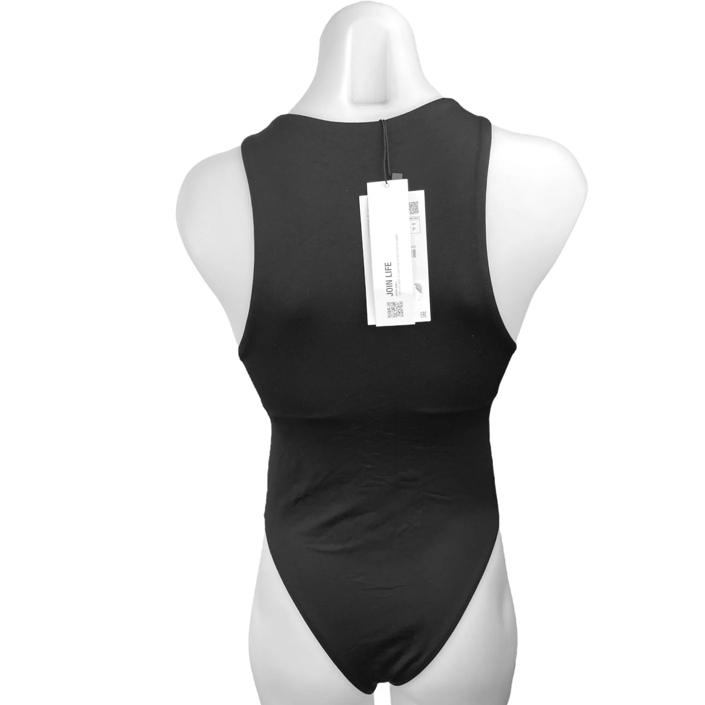 Zara NWT Womens Black Round Neck Stretch Sleeveless One Piece Bodysuit Top Sz S - Image 2