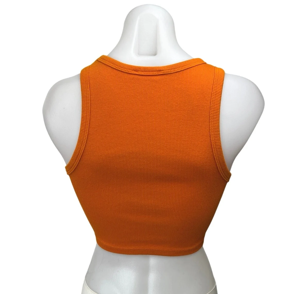 Zara Orange Ribbed Knit High Neck Sleeveless Pullover Crop Sweater Vest Top Sz S - Image 2