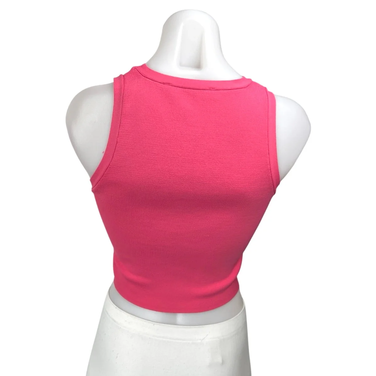 Zara Pink Knit Sleeveless Racerback Cami Camisole Crop Sweater Tank Top Size M - Image 2