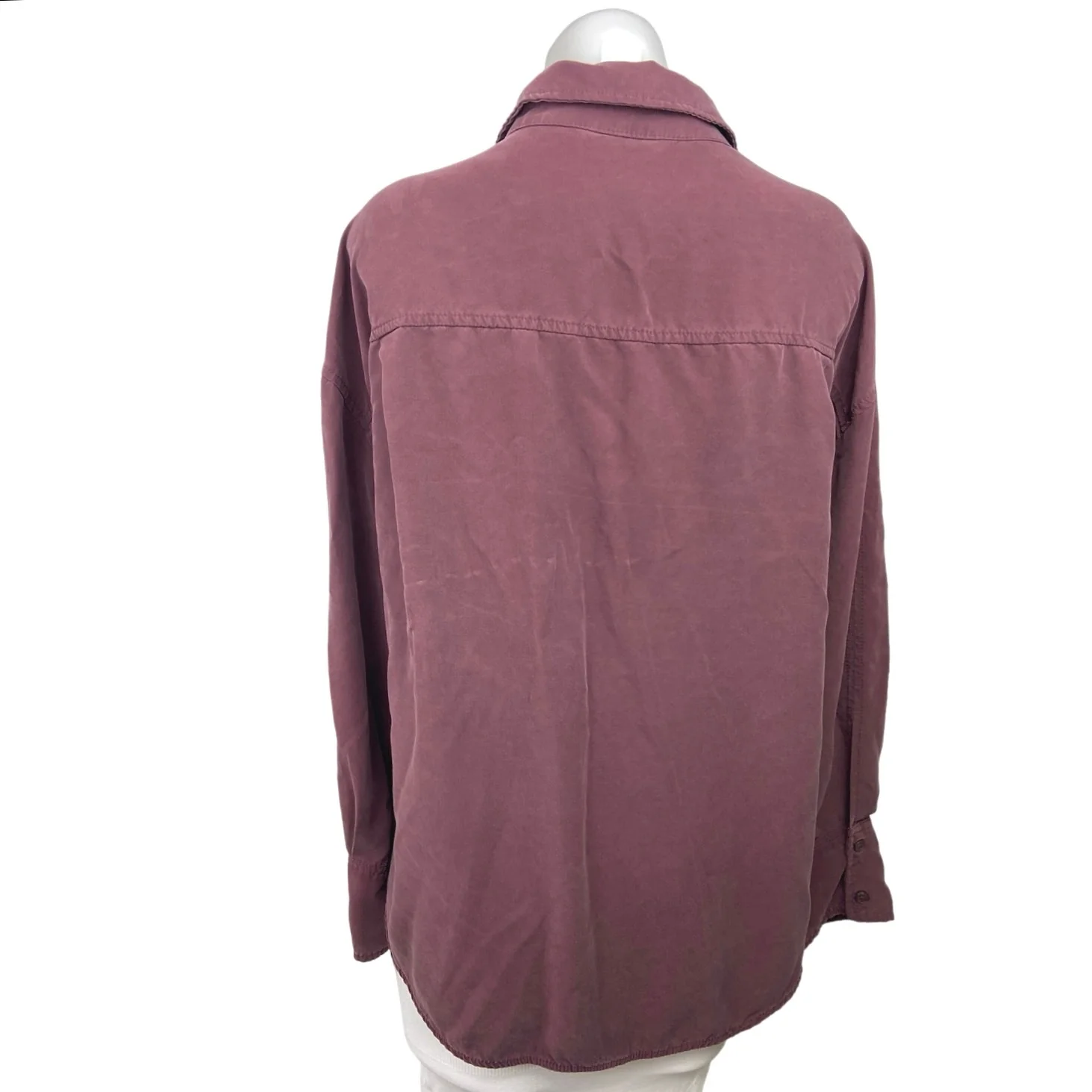 Zara Purple Collared Casual Career Long Sleeve Button Down Shirt Top Size L - Image 2
