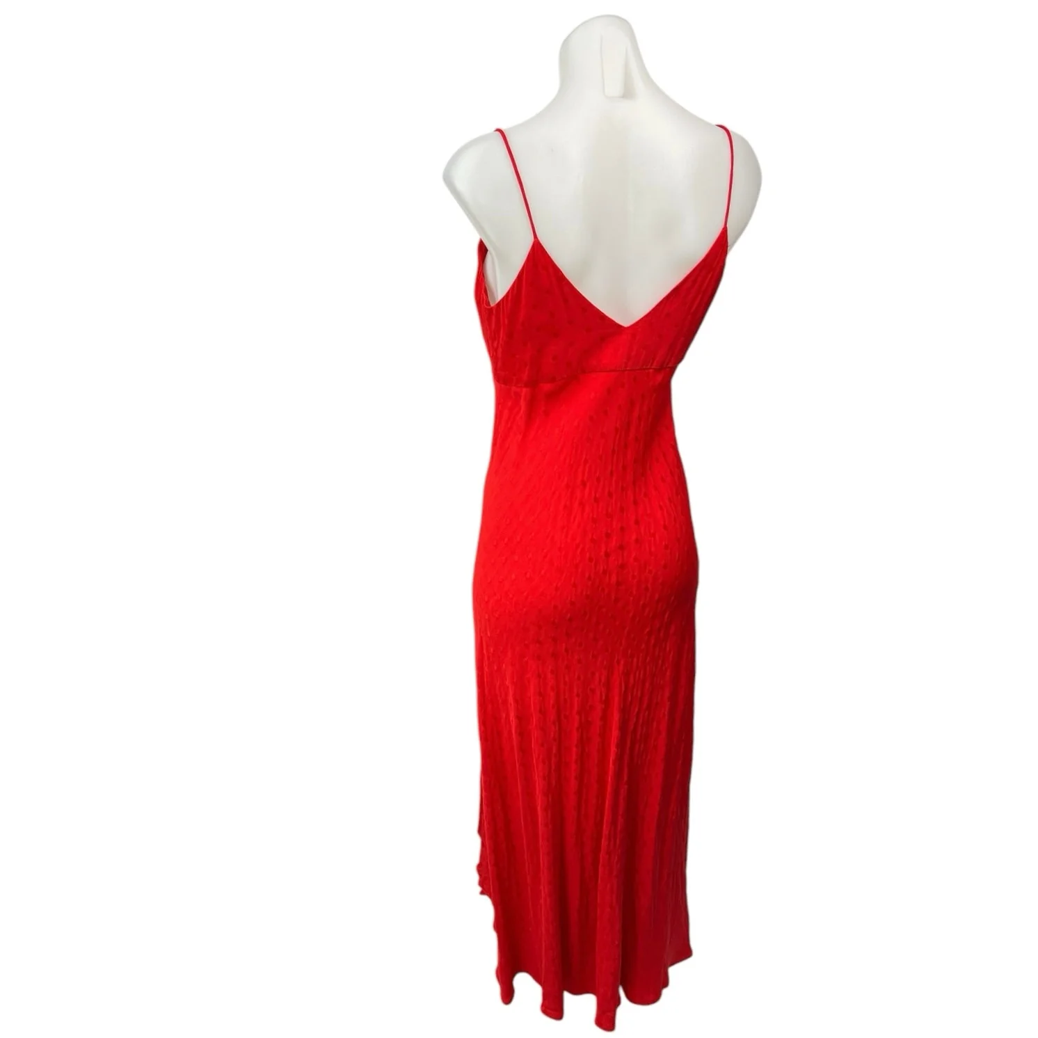 Zara Red Polka Dots V-neck Spaghetti Midi Maxi Cami Camisole Slip Tank Dress S - Image 2