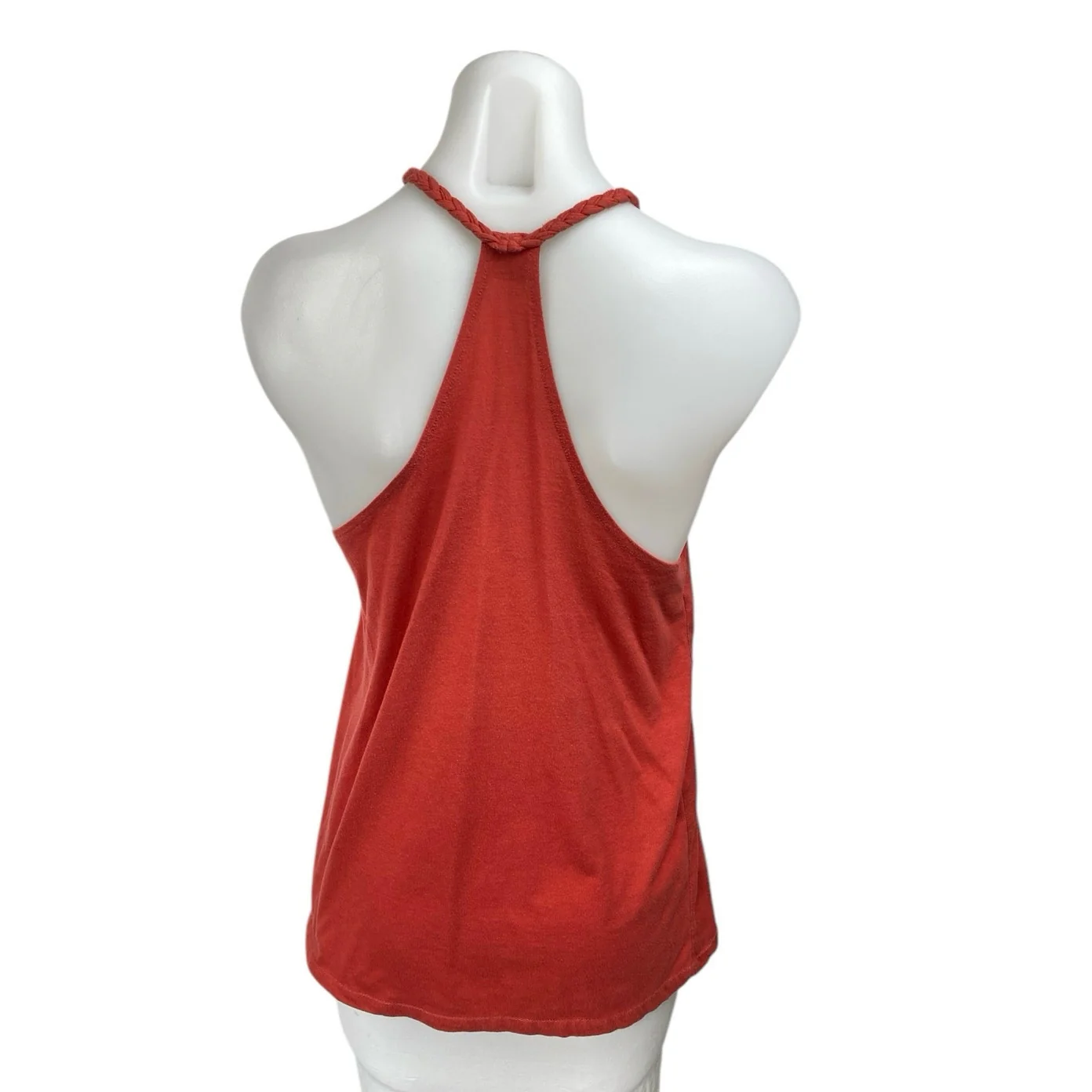 Zara Red Sleeveless Knit Braided Fringe Cami Camisole Racerback Tank Top Size L - Image 2