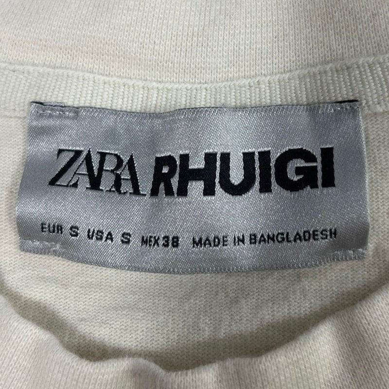 Zara Rhuigi Unisex Cream Red Crew Neck Short Sleeve Basic T Shirt Tee Top Size S - Image 5