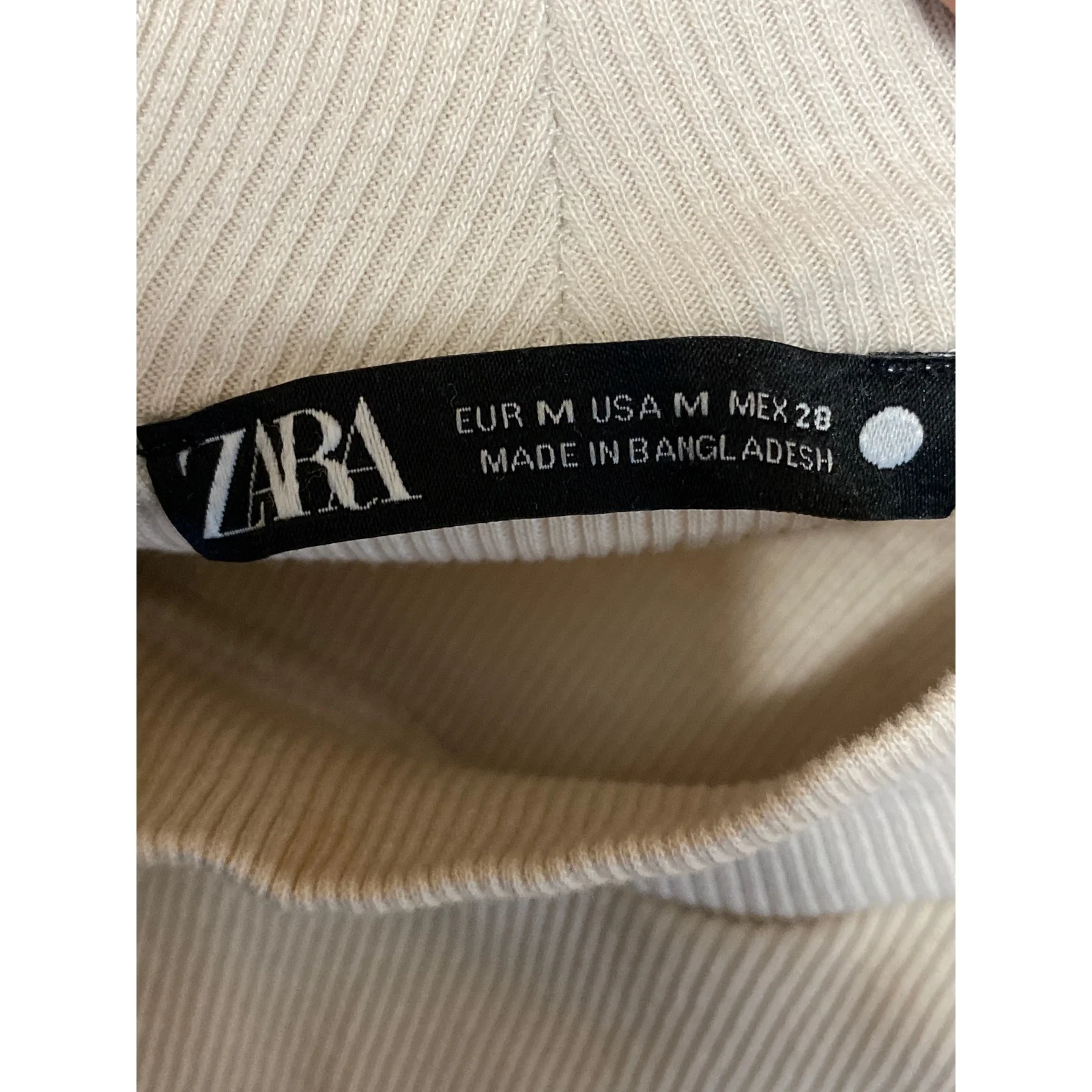 Zara Soft Long Womens Beige Knit Sleeveless Mock Neck Midi T-Shirt Shift Dress M - Image 5