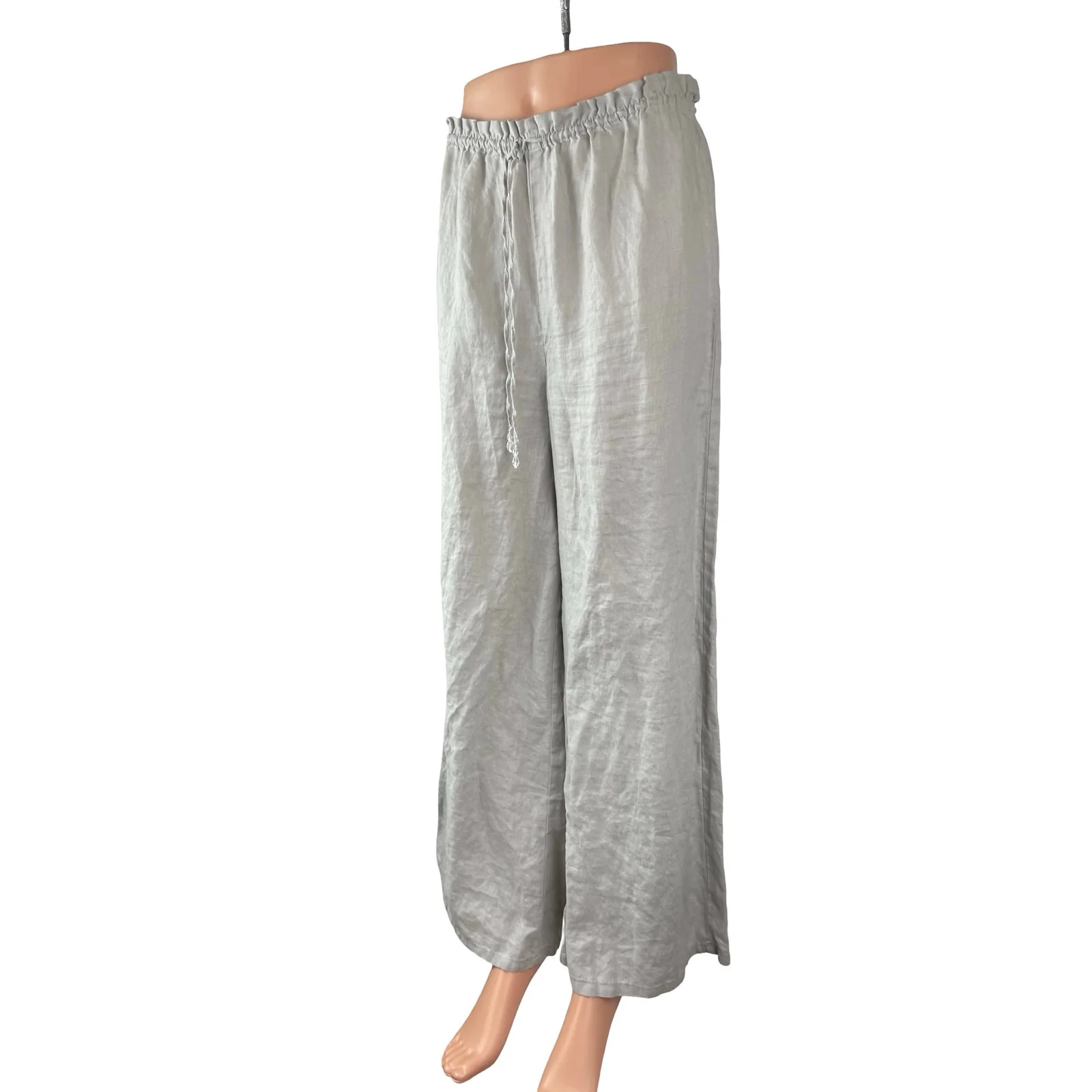 Zara Soft Touch Women's Gray High Rise Lounge Palazzo Wide Leg Trousers Pants XS - Image 4