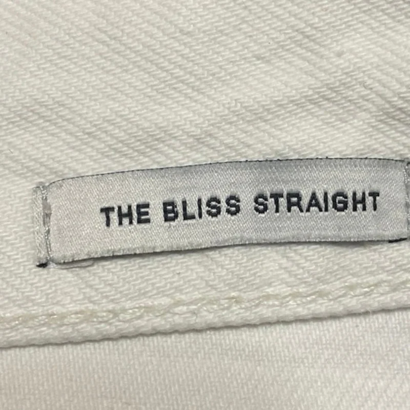 Zara The Bliss Women's White Distressed High Waist Straight Denim Jeans Pants 6 - Image 5