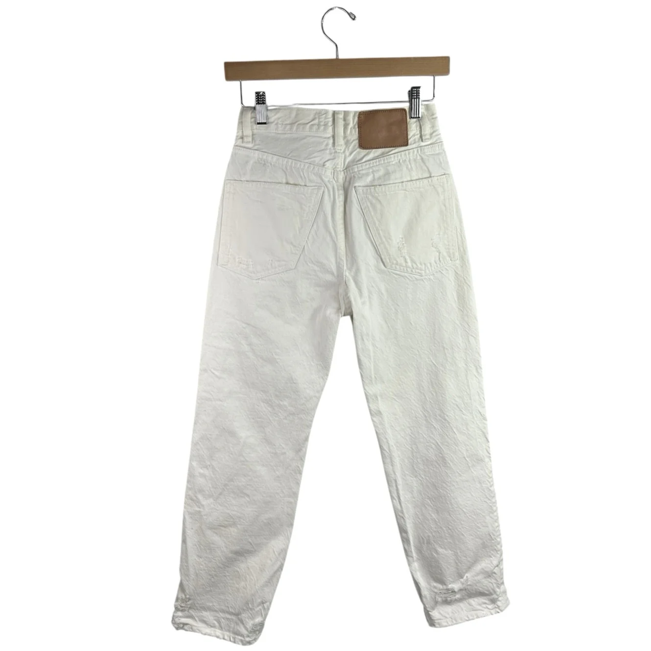 Zara The Pepper Women's White High Waisted Distressed Mom Denim Jeans Size 2 - Image 2
