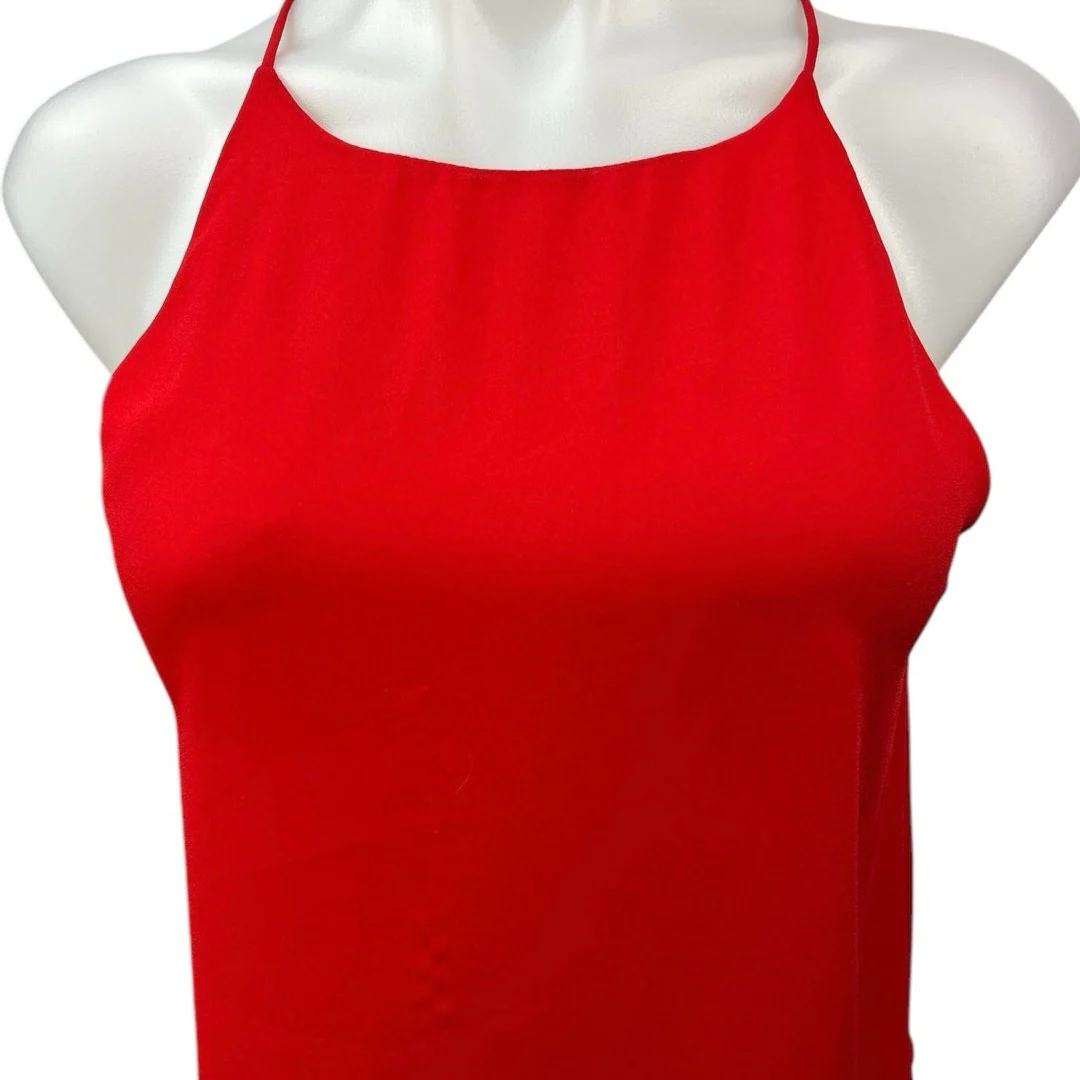 Zara Trafaluc Red Pink Layered Cross Back Lightweight Cami Tank Top Size XS - Image 3