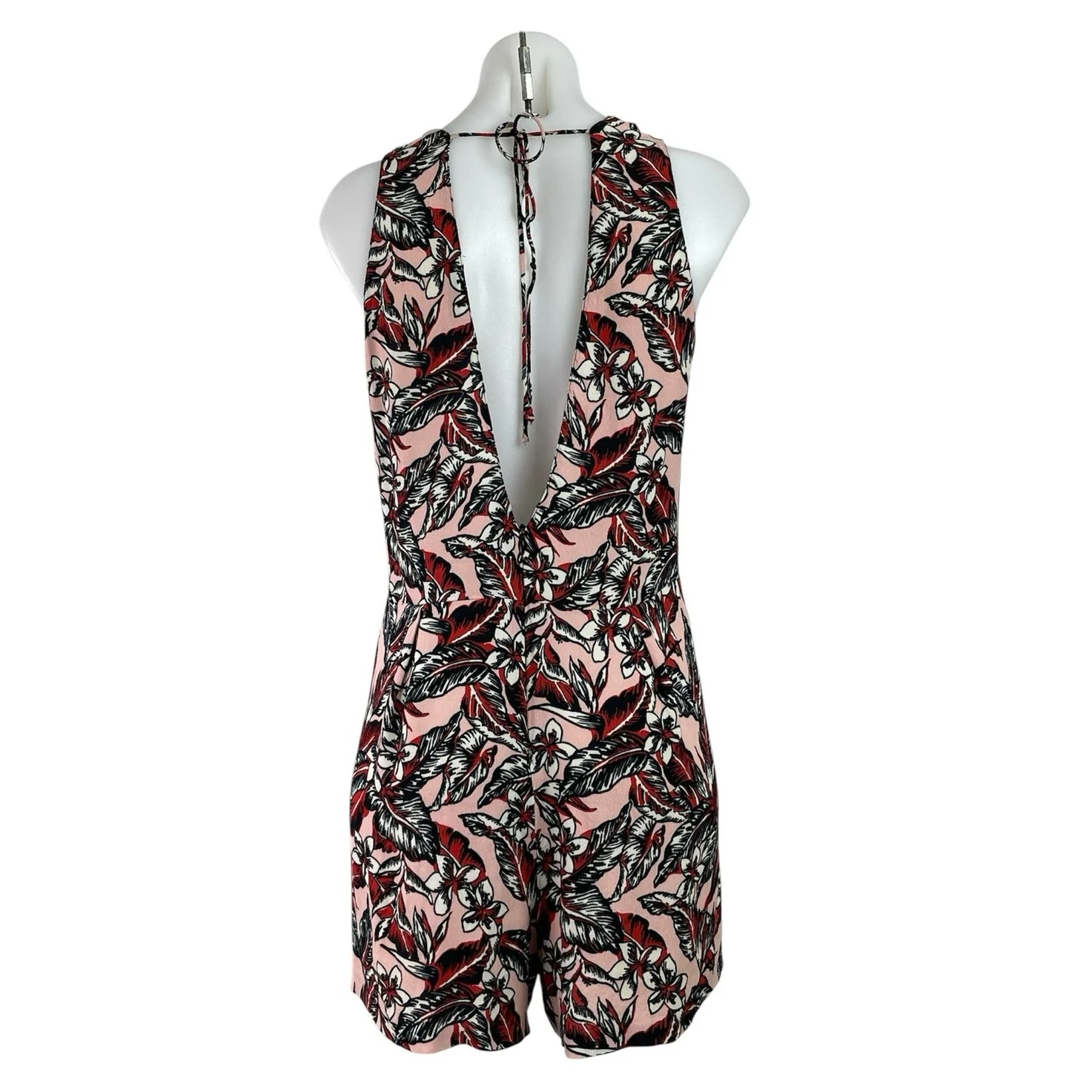 Zara Tropical Floral Sleeveless Pleated Mini Tank Flare A-Line Romper Jumpsuit L - Image 3
