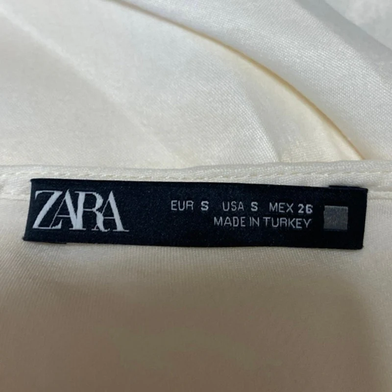 Zara White Ivory Sleeveless Cowl Neck Cami Camisole Tank Midi Slip Dress Size S - Image 4