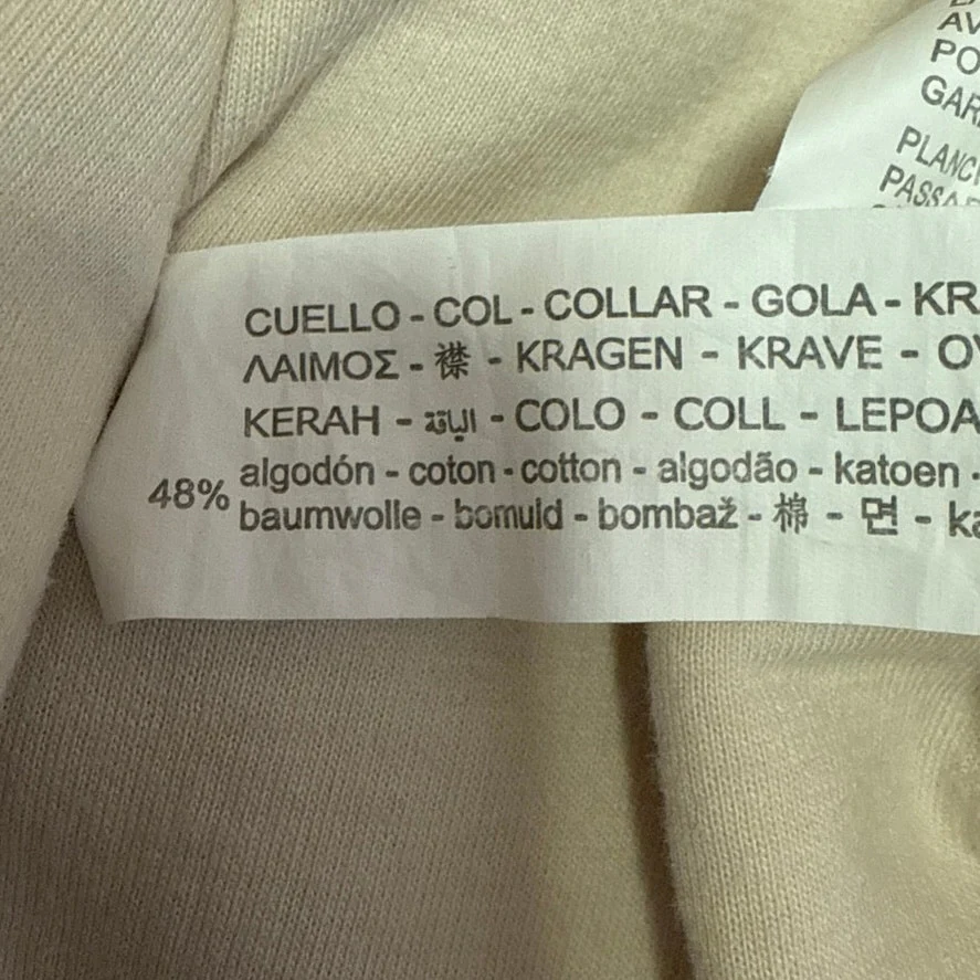 Zara White Knit Crew Neck Loose Fit Long Sleeve Cozy Crop Sweater Top Size L - Image 5