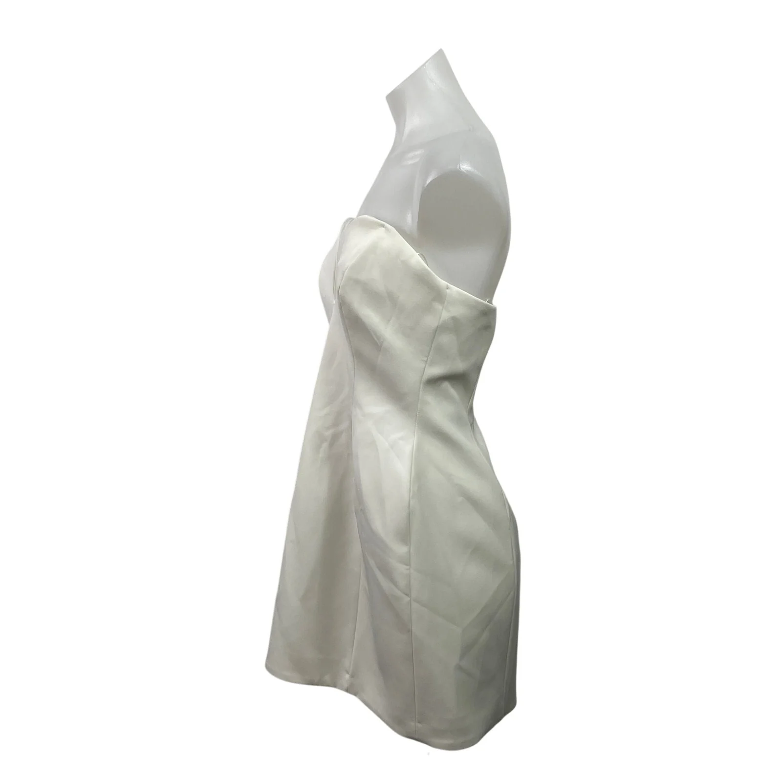 Zara White Satin Sweatheart Sleeveless Tube Mini A-Line Slip Tank Dress Size M - Image 2