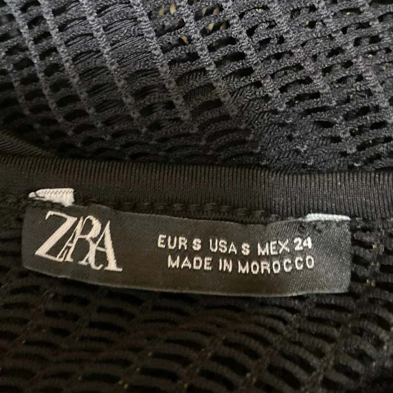 Zara Women Black Sleeveless Mesh High Neck One Piece Swimsuit Swimwear Size S - Image 4