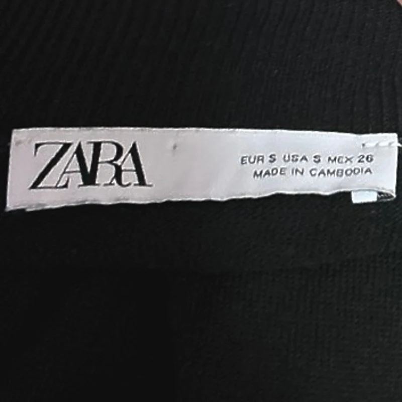 Zara Women Black Turtleneck Knit Stretch Long Sleeve Pullover Sweater Top Size S - Image 3