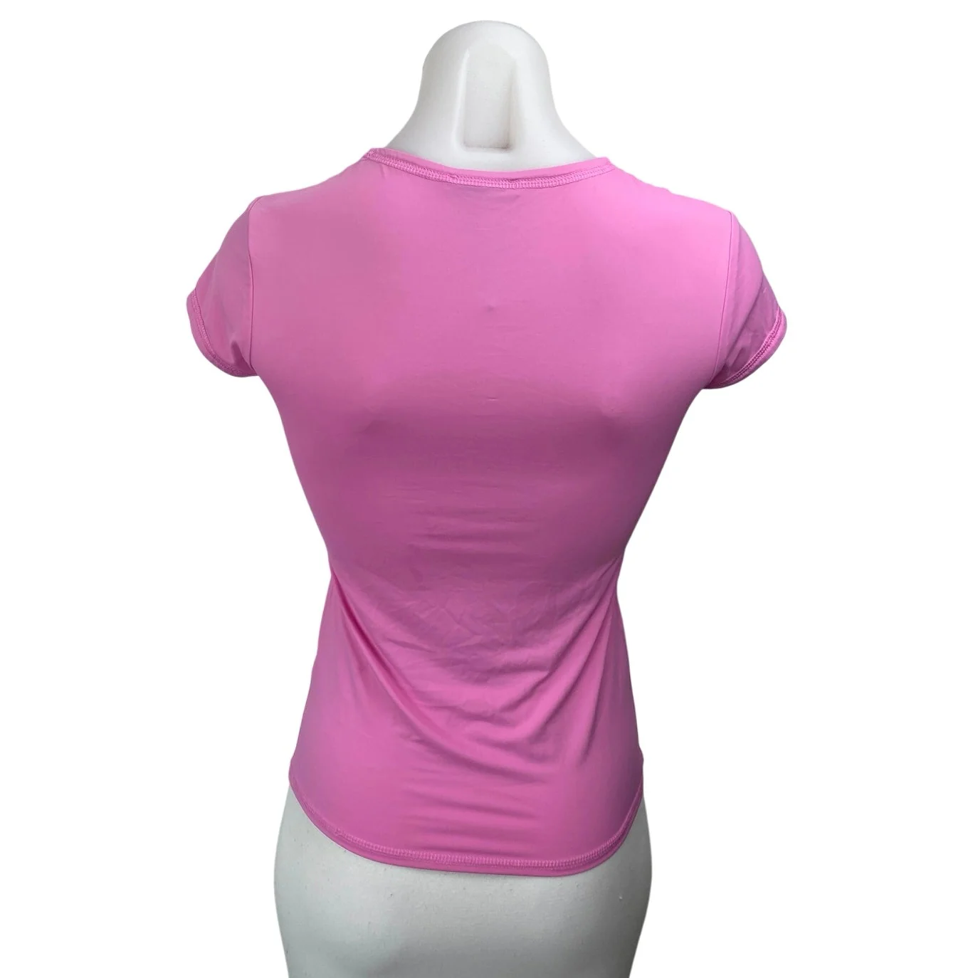 Zara Women Pink Short Sleeve Crew Neck Slim Stretch Basic T Shirt Tee Top Size M - Image 2