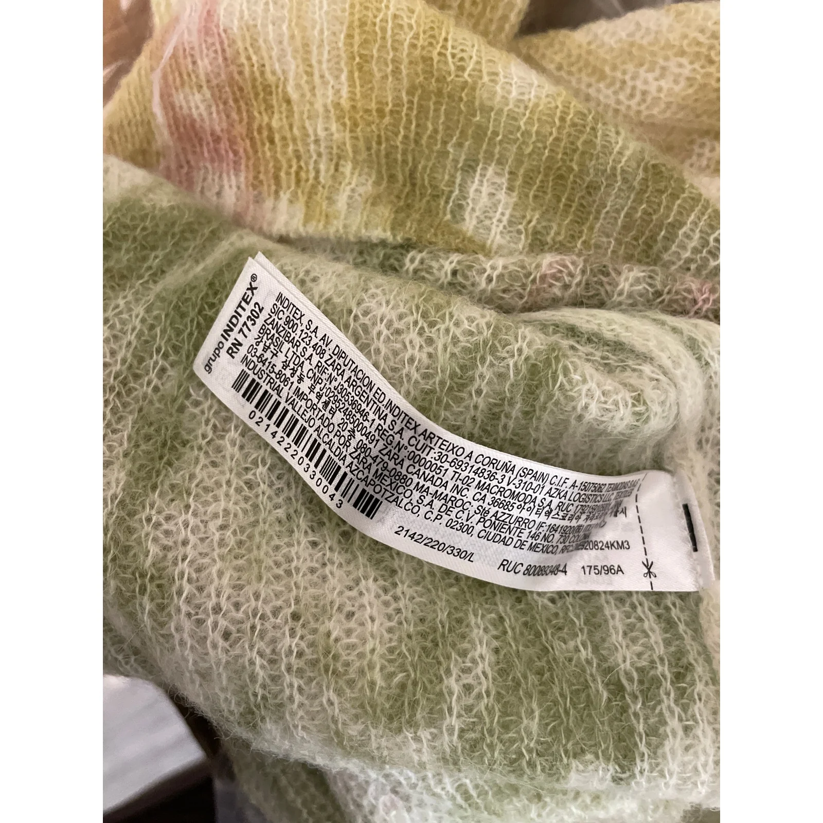Zara Women's Alpaca Wool Tie Dye Crew Neck Long Sleeve Sweatshirt Sweater Top M - Image 6