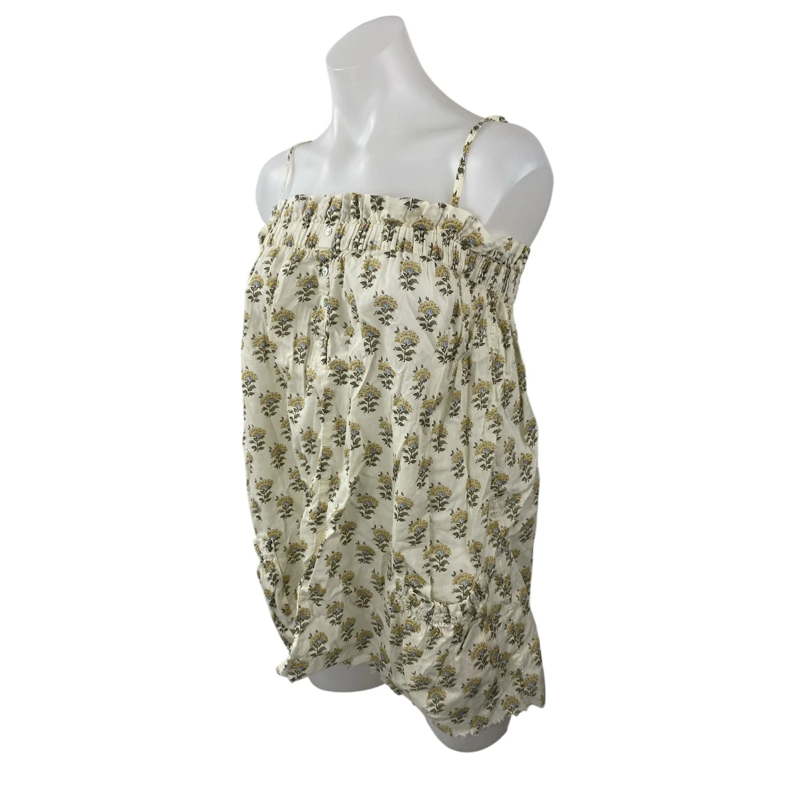 Zara Womens Beige Floral Ruffle Sleeveless Cami Camisole Tank Mini Dress Size XS - Image 3