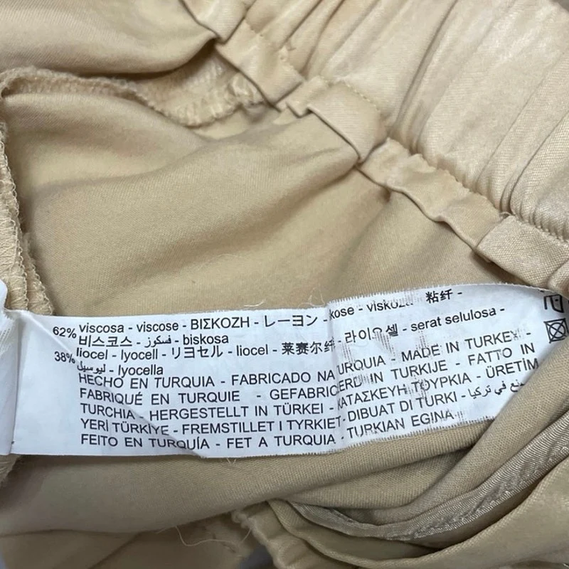 Zara Women's Beige High Waisted Button Fly Skinny Straight Leg Trousers Pants XS - Image 5