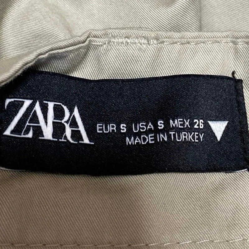 Zara Women's Beige High Waisted Wide Leg Windbreaker Palazzo Trousers Pants Sz S - Image 4