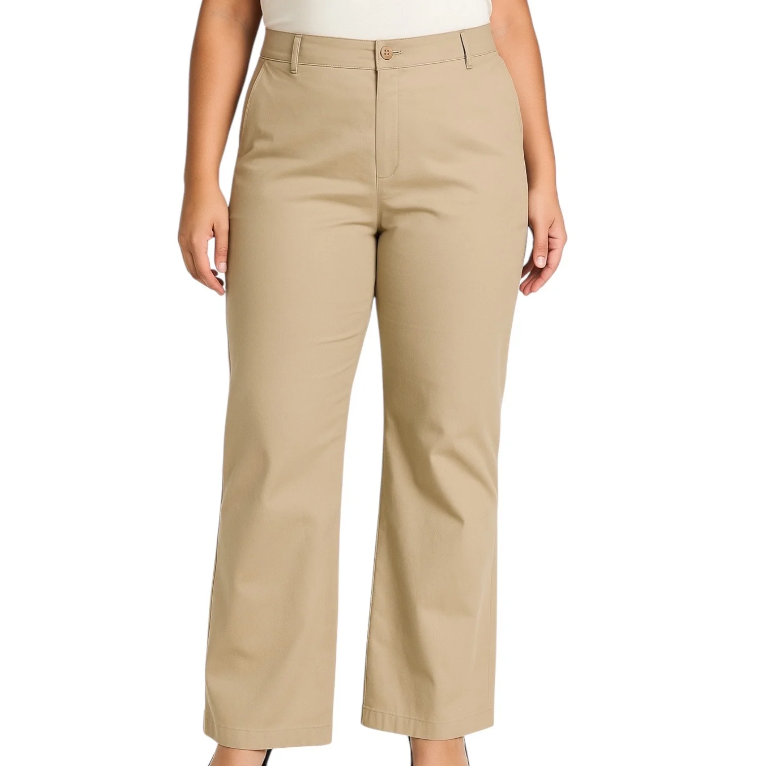 Zara Women's Beige Khaki Tan High Waisted Wide Leg Trousers Pants Size XXL - Image 2