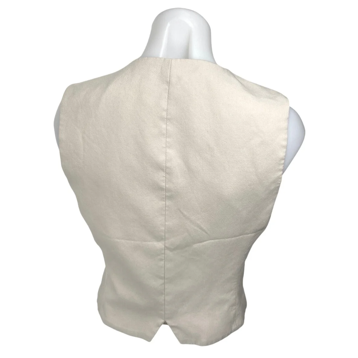 Zara Women's Beige Sleeveless V Neck Button Up Casual Blouse Vest Top Size S - Image 2
