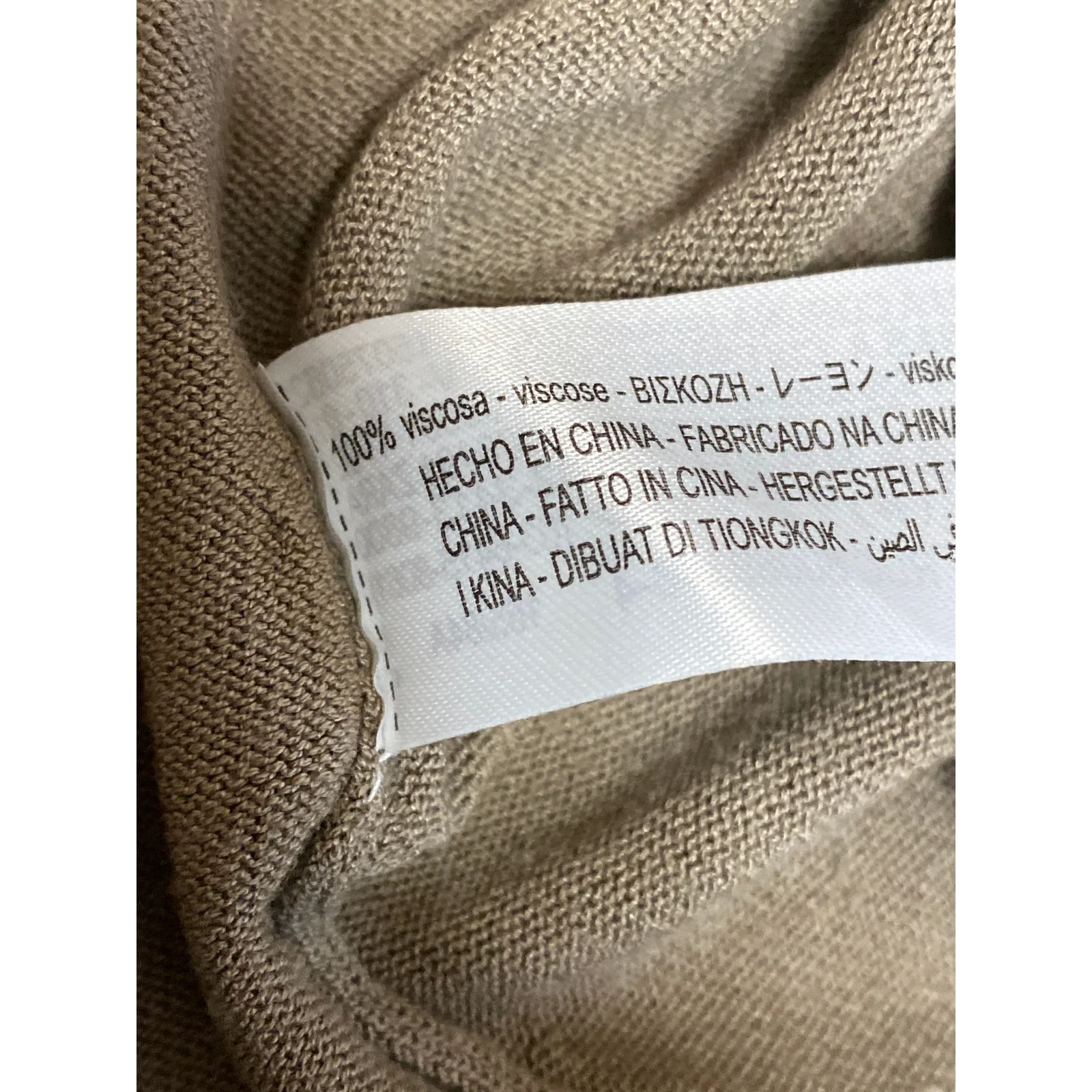 Zara Women's Beige Soft Knit Sleeveless Midi Cami Tank Sheath Shift Slip Dress S - Image 6