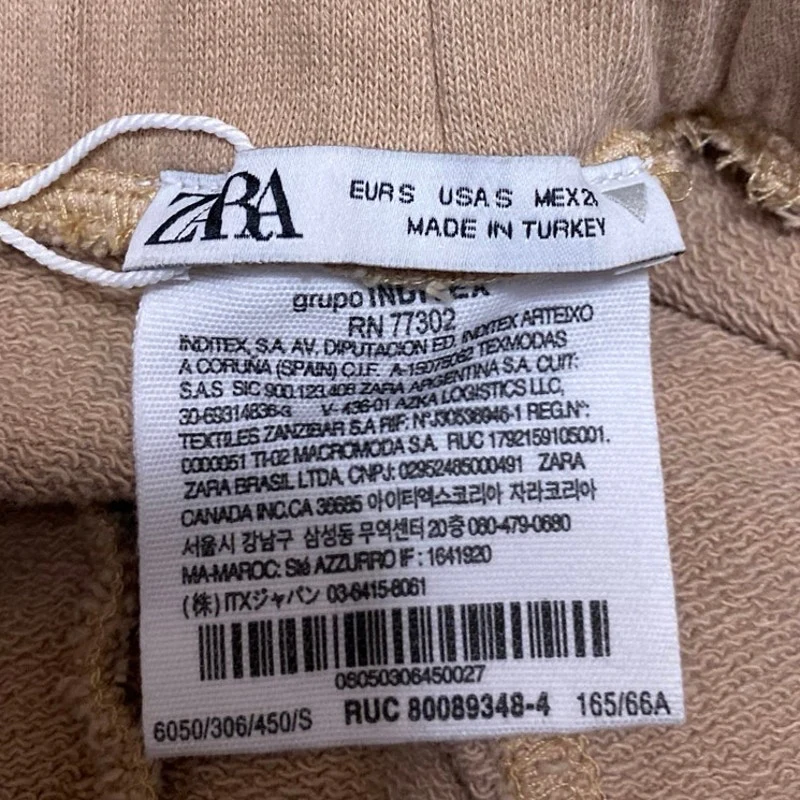 Zara Women's Beige Tan Khaki Chino High Rise Wide Leg Trousers Pants Size S - Image 4