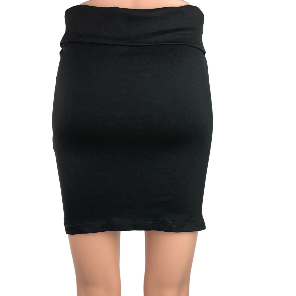 Zara Women's Black Ruched Elastic Waist Straight Pencil Midi Skirts Size M - Image 3