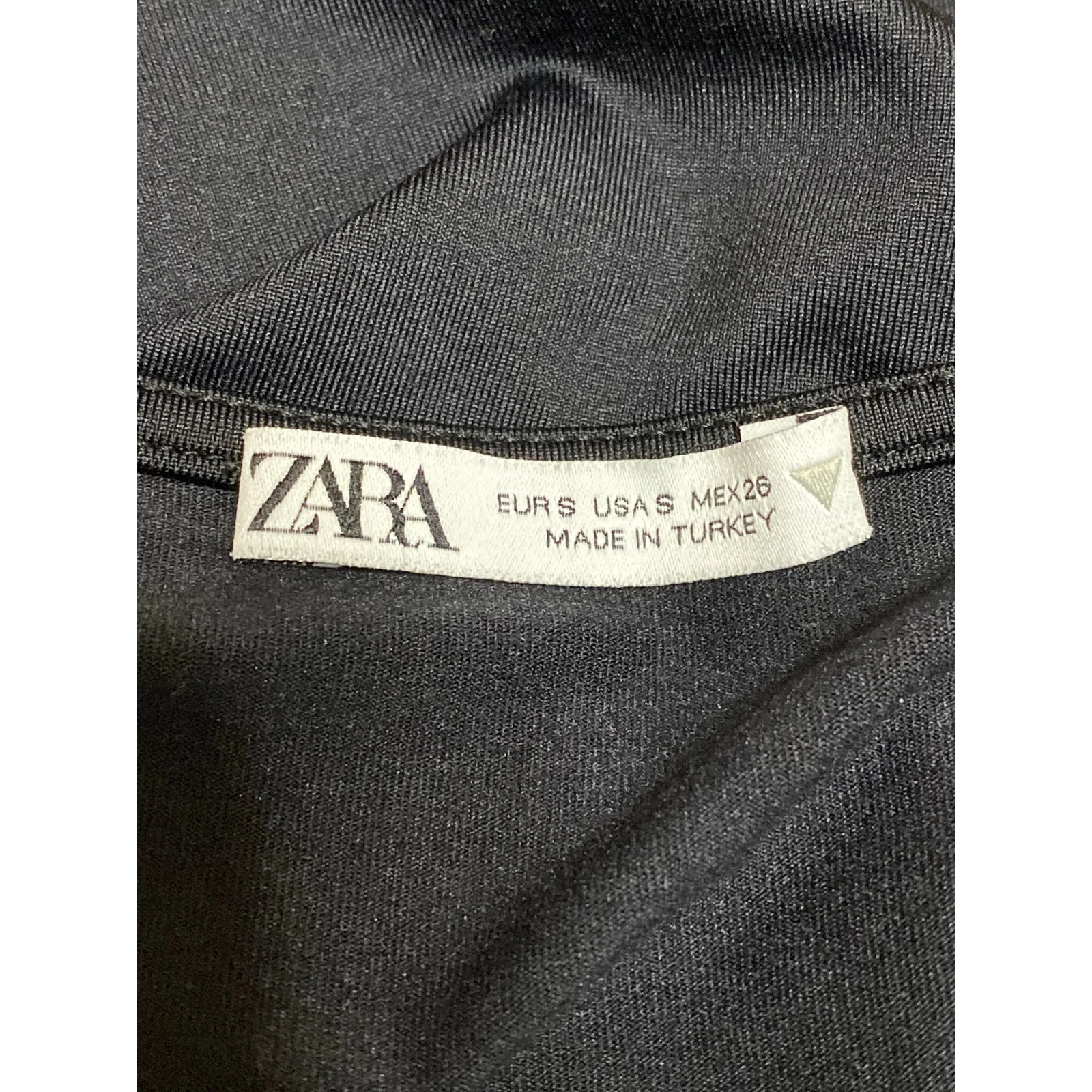 Zara Women's Black Center Ruched Deep V Neck Long Sleeve Slim Bodysuit Top Sz S - Image 5