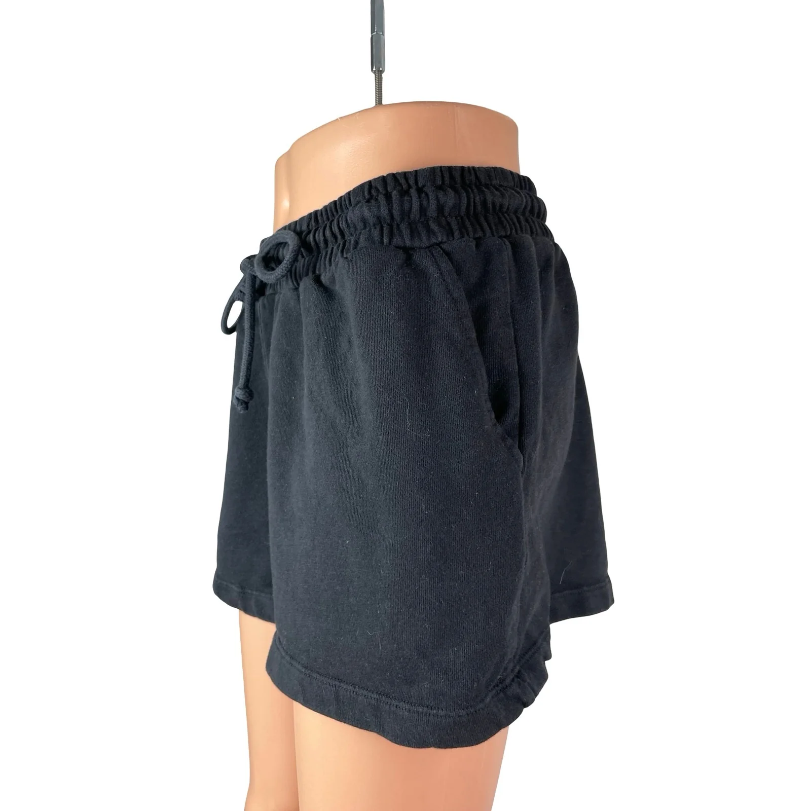 Zara Women's Black Drawstring High Rise Lounge Athletic Sweat Shorts Size L - Image 2