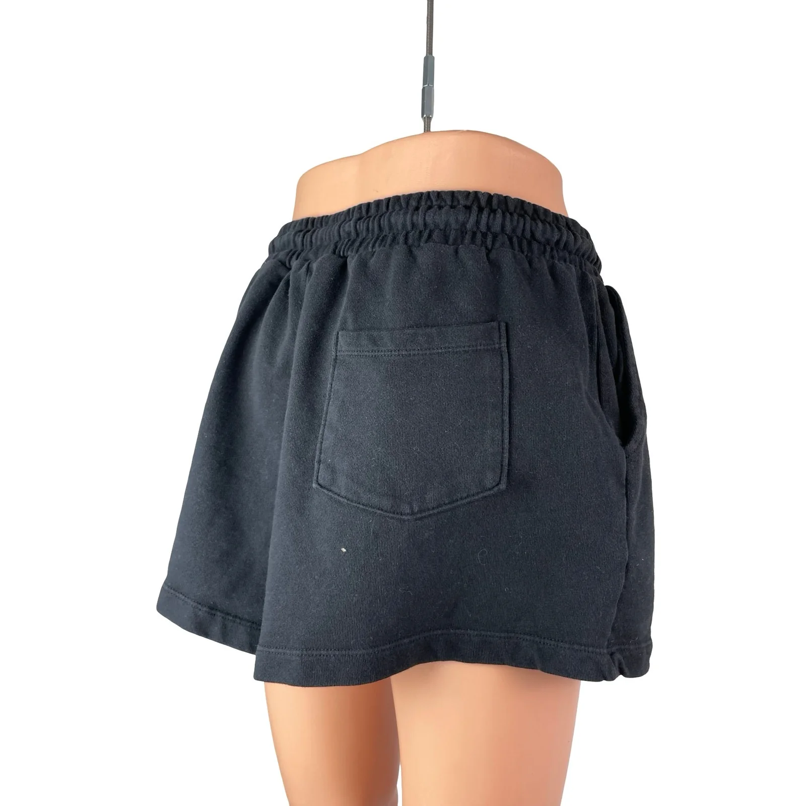Zara Women's Black Drawstring High Rise Lounge Athletic Sweat Shorts Size L - Image 4