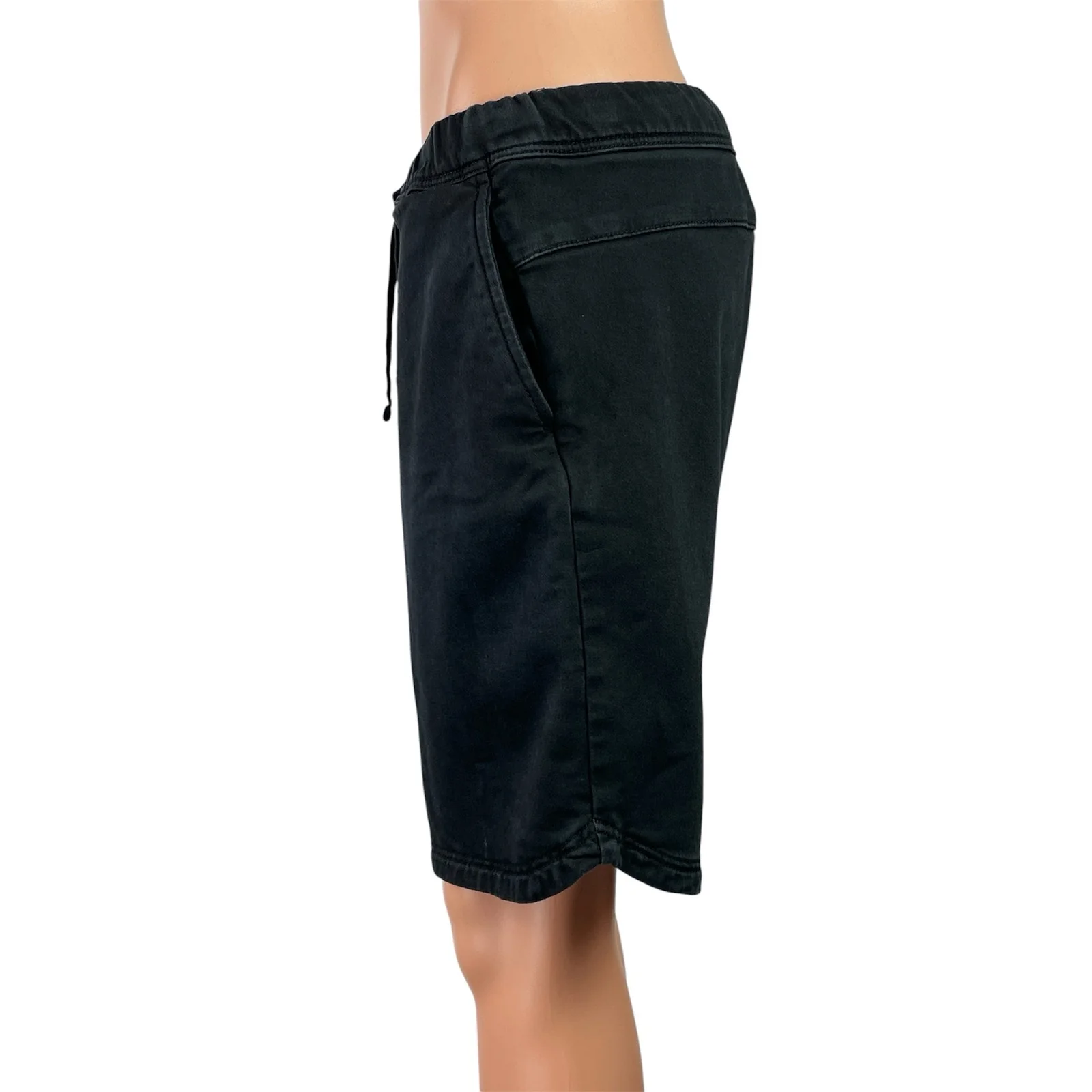 Zara Women's Black Drawstring High Rise Wide Leg Bermuda Casual Shorts Size M - Image 2