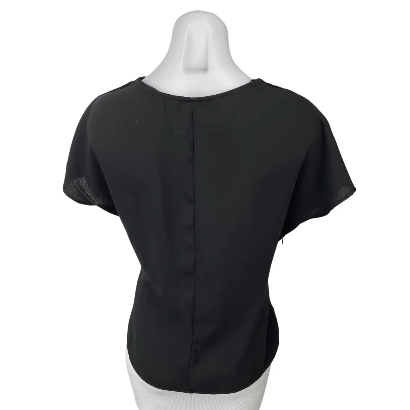 Zara Women's Black Faux Wrap V-neck Short Sleeve Casual Shirt Blouse Top Size M - Image 2