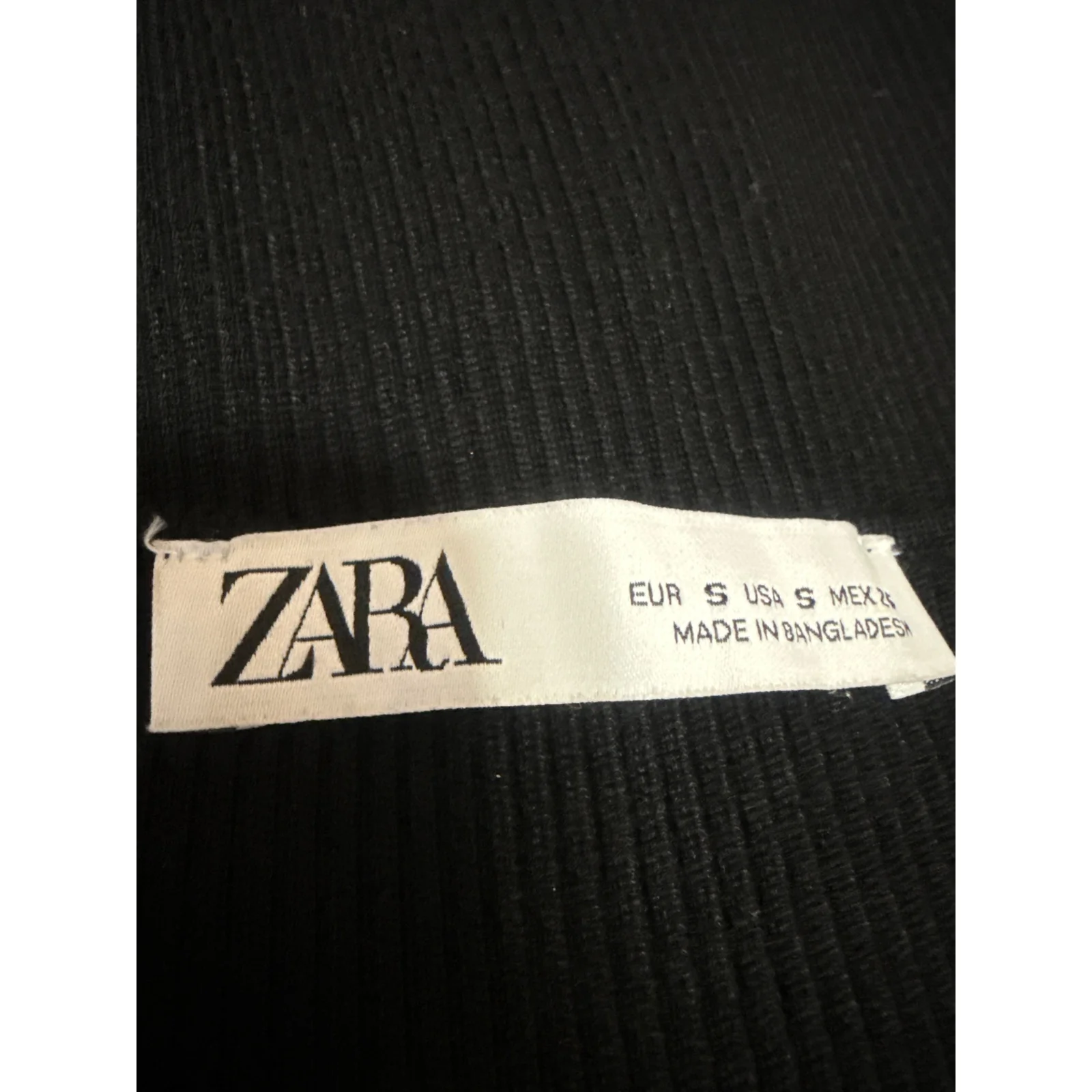 Zara Women's Black Half Sleeve Ribbed Knit Square Neck Sculpt Crop Top Size S - Image 4