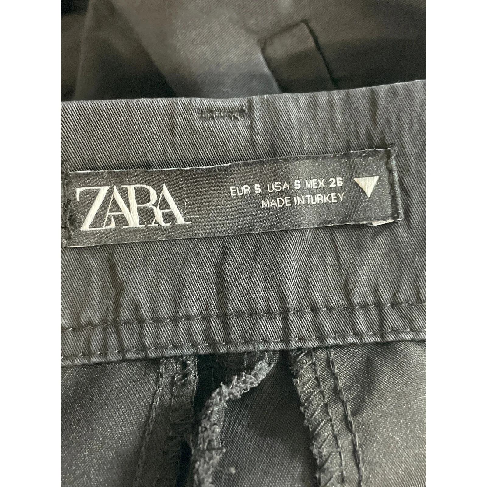 Zara Women's Black High Rise Pleated Relaxed Straight Leg Trousers Pants Size S - Image 5