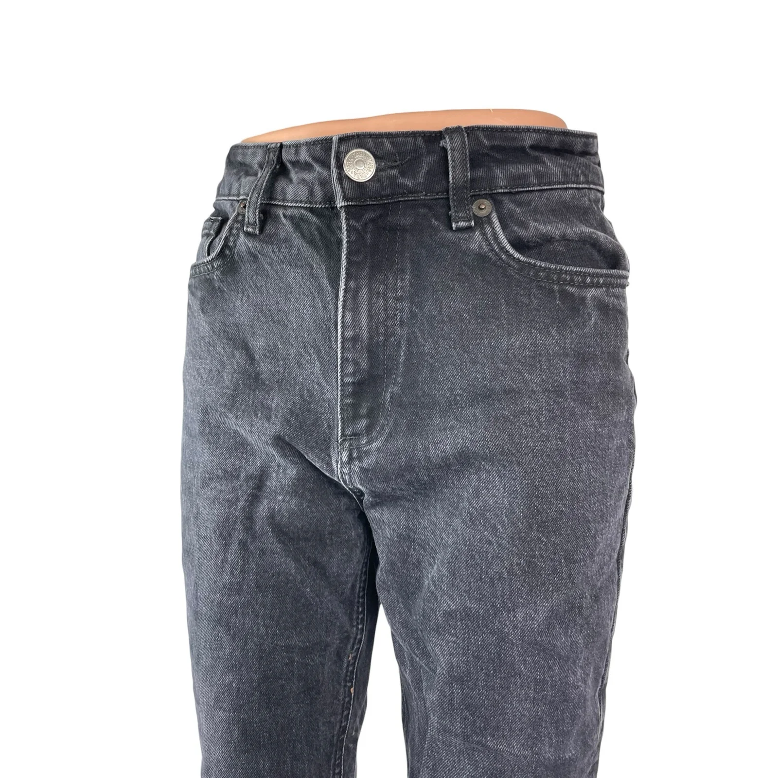 Zara Women's Black High Rise Relaxed Straight Mom Boyfriend Denim Jeans Pants 4 - Image 2