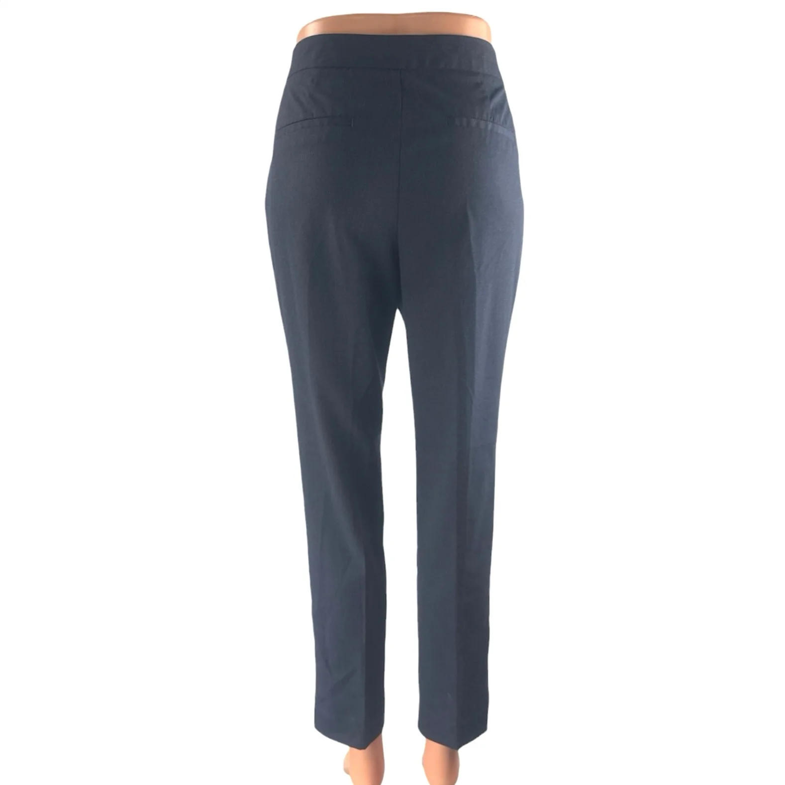 Zara Women's Black High Rise Slim Straight Leg Career Trousers Pants Size 4 - Image 3