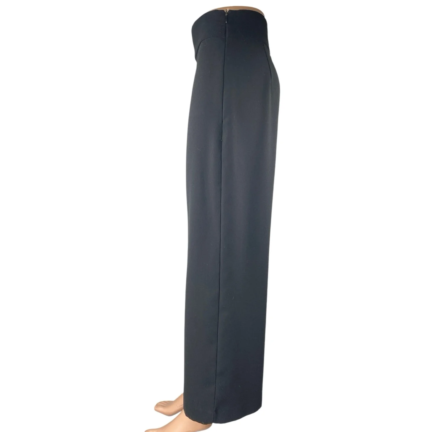 Zara Women's Black High Rise Straight Wide Leg Zipper Trousers Dress Pants Sz S - Image 2