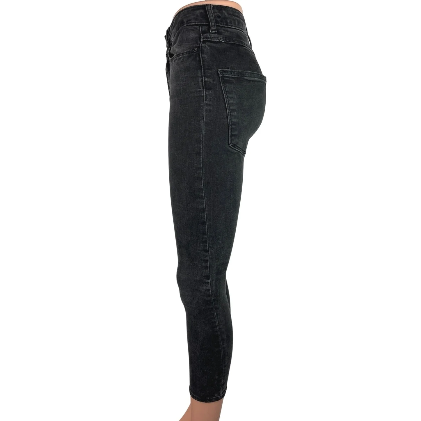 Zara Women's Black High Rise Stretch Slim Skinny Leg Ankle Denim Jeans Size 2 - Image 2